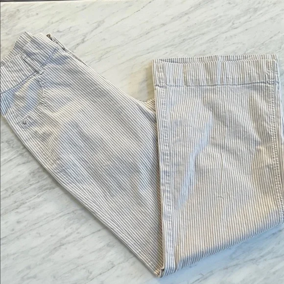 DL1961 Hepburn Wide Leg Striped Chinos - Picture 1 of 9